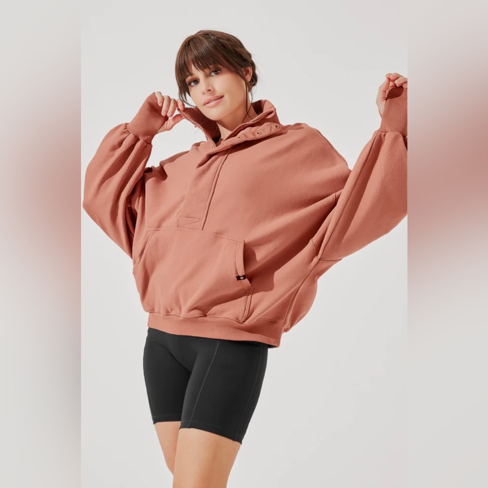 POPFLEX Active Ooey Gooey Half Zip Sweater - Canyon Clay